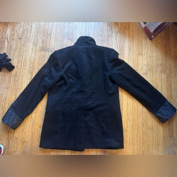 LAUREN Quilted-Satin-Trim Wool-Blend Coat - Picture 7 of 16